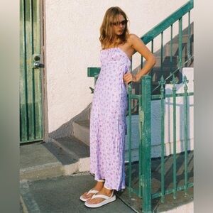 Zara floral print satin effect dress